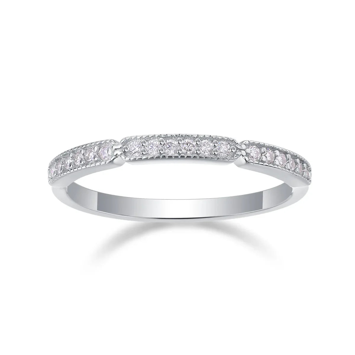Youth - Set With Top-quality Moissanite S925 Silver And Platinum-plated Diamond Wedding Ring. The Ring Can Be Tested With A Diamond Pen In Gold And Rose Gold - AURIEVAA