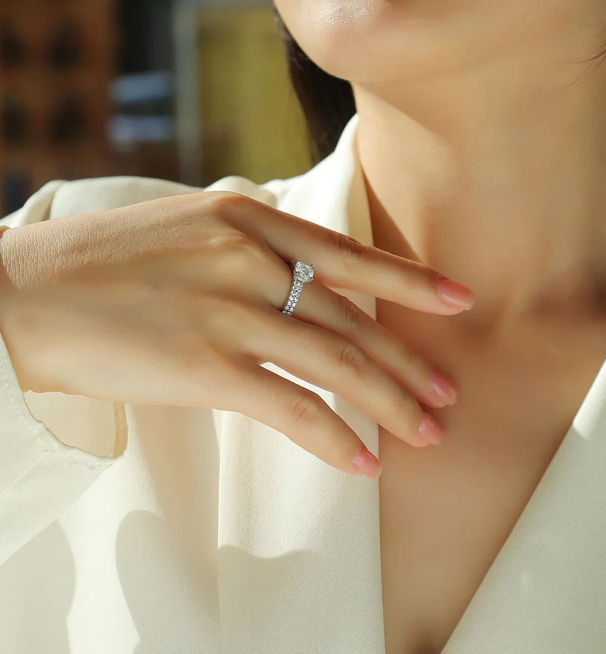 Arrange Large Diamond Rings, Wedding Rings, Luxury Fashion Set Moissanite Silver Rings - AURIEVAA