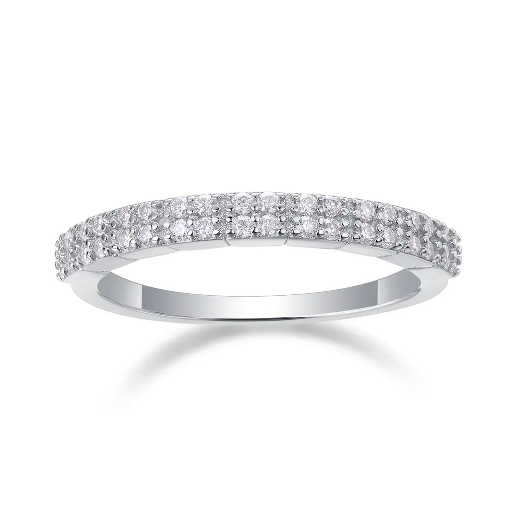 For Love - A Wedding Ring Set With Top-quality Moissanite S925 Silver And Platinum-plated Diamond Can Be Tested With A Diamond Pen. The Ring Is In Gold And Rose Gold - AURIEVAA