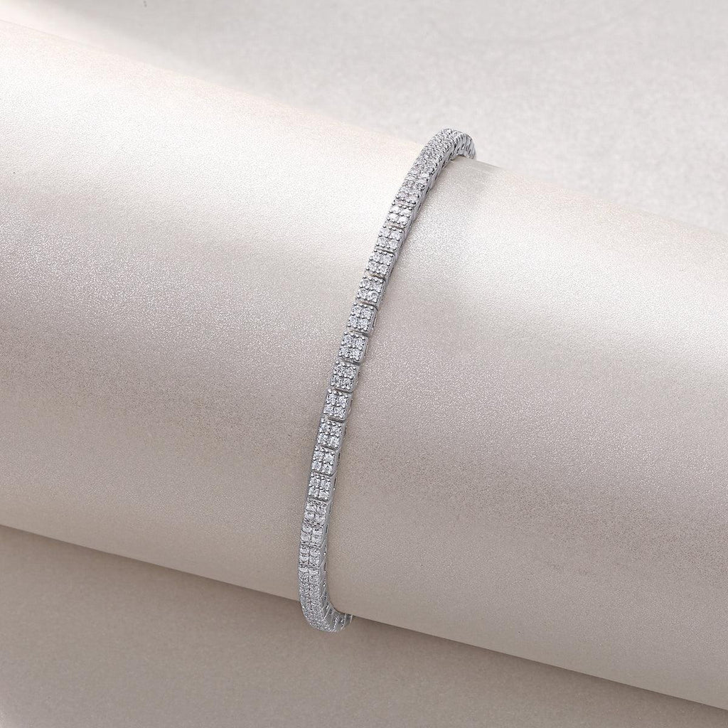 Piano Poet Luxurious Fashion Set Mosan Diamond S925 Silver Bracelet Rivaling Natural Diamonds - AURIEVAA