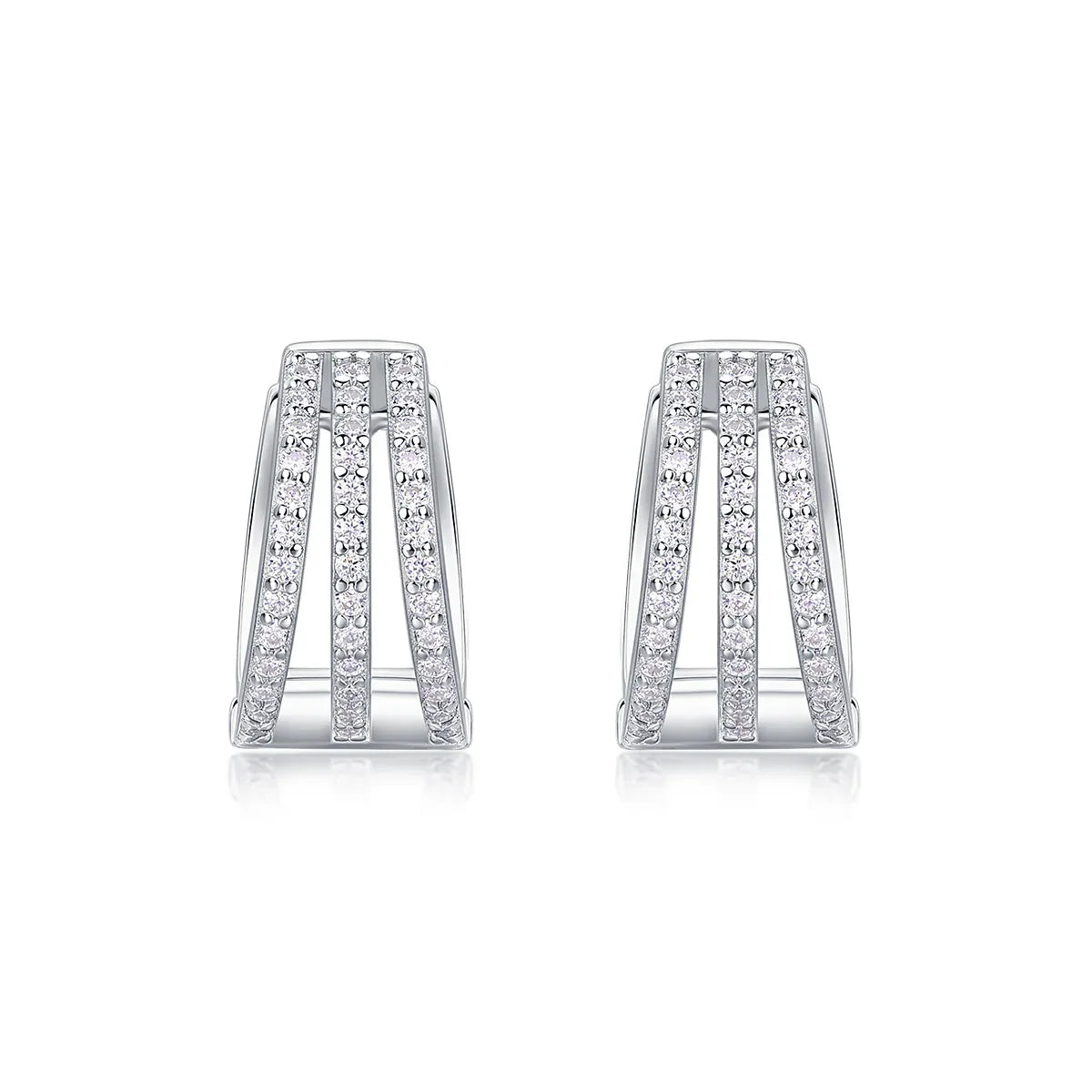 Human March Luxury Fashion Diamond Earrings Stud Inlaid With Mosan Diamond Silver Jewelry - AURIEVAA