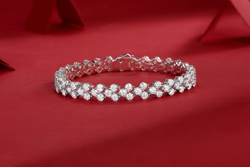 Kanong Luxury Fashion Mossan Diamond S925 Silver Bracelet - AURIEVAA
