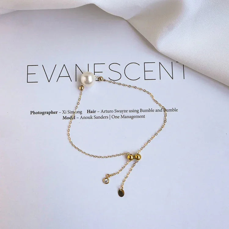 Seawater Pearl Really Hemp Single 14K Gold Bracelet - AURIEVAA