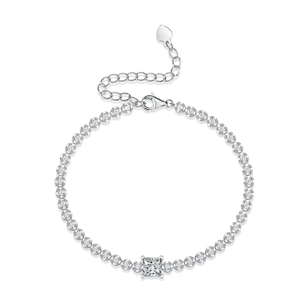 Rubik's Cube Luxury Fashion Mosan Diamond Silver Jewelry Comparable To Natural Diamond Bracelet - AURIEVAA
