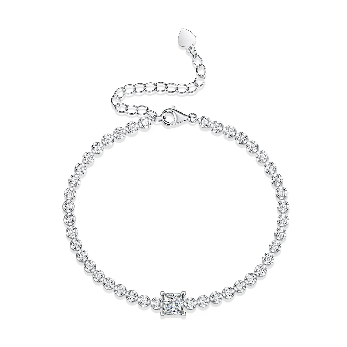 Rubik's Cube Luxury Fashion Mosan Diamond Silver Jewelry Comparable To Natural Diamond Bracelet - AURIEVAA