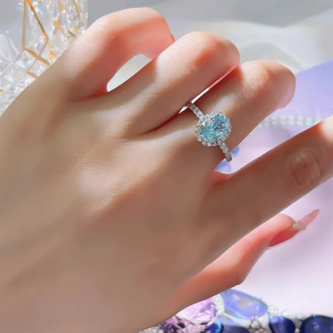 1.5 Carat Fresh Navy Blue Treasure Ring, Light Luxury And Niche - AURIEVAA