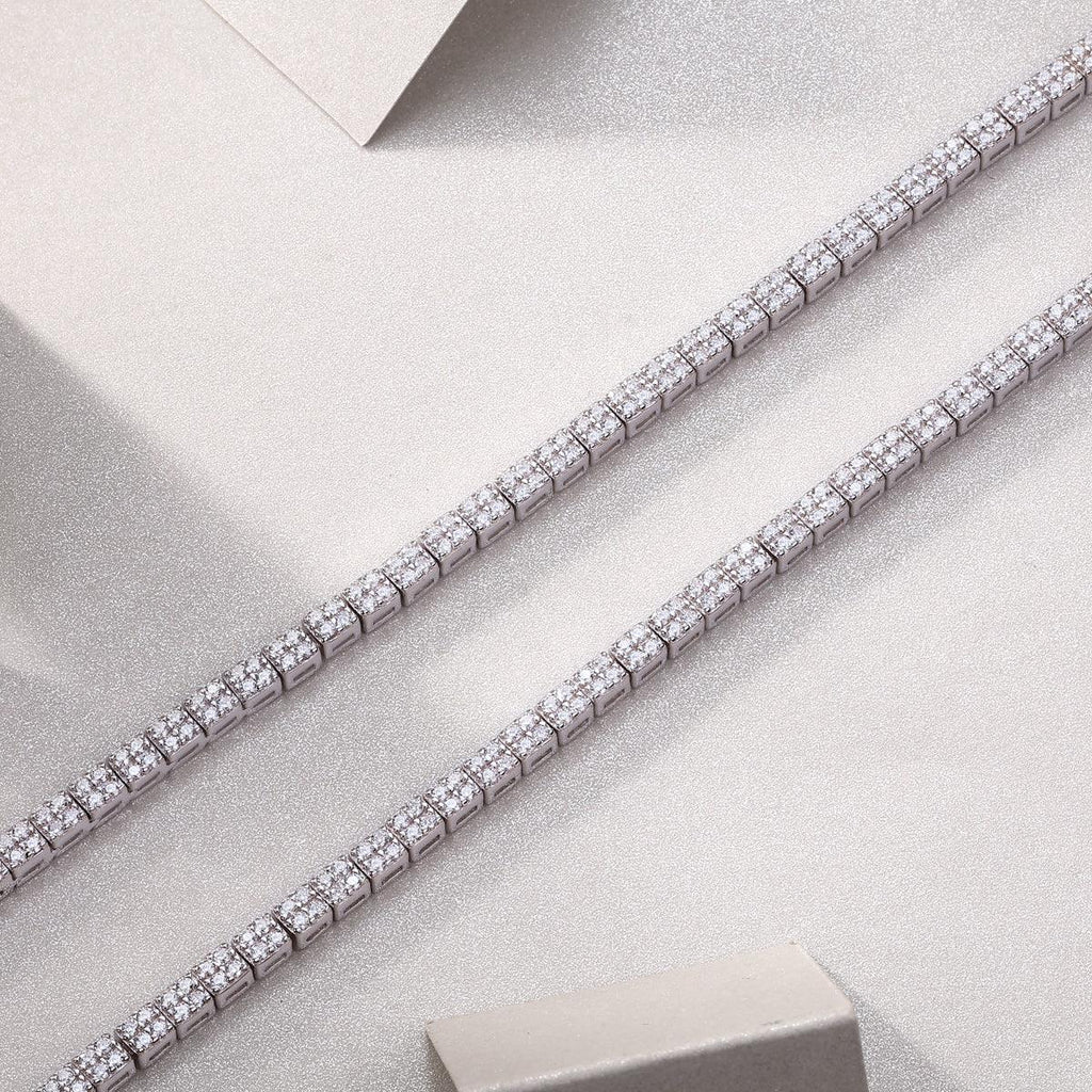 Winter Lake Luxury Fashion Set Mosan Diamond S925 Silver Necklace Rivaling Natural Diamonds - AURIEVAA