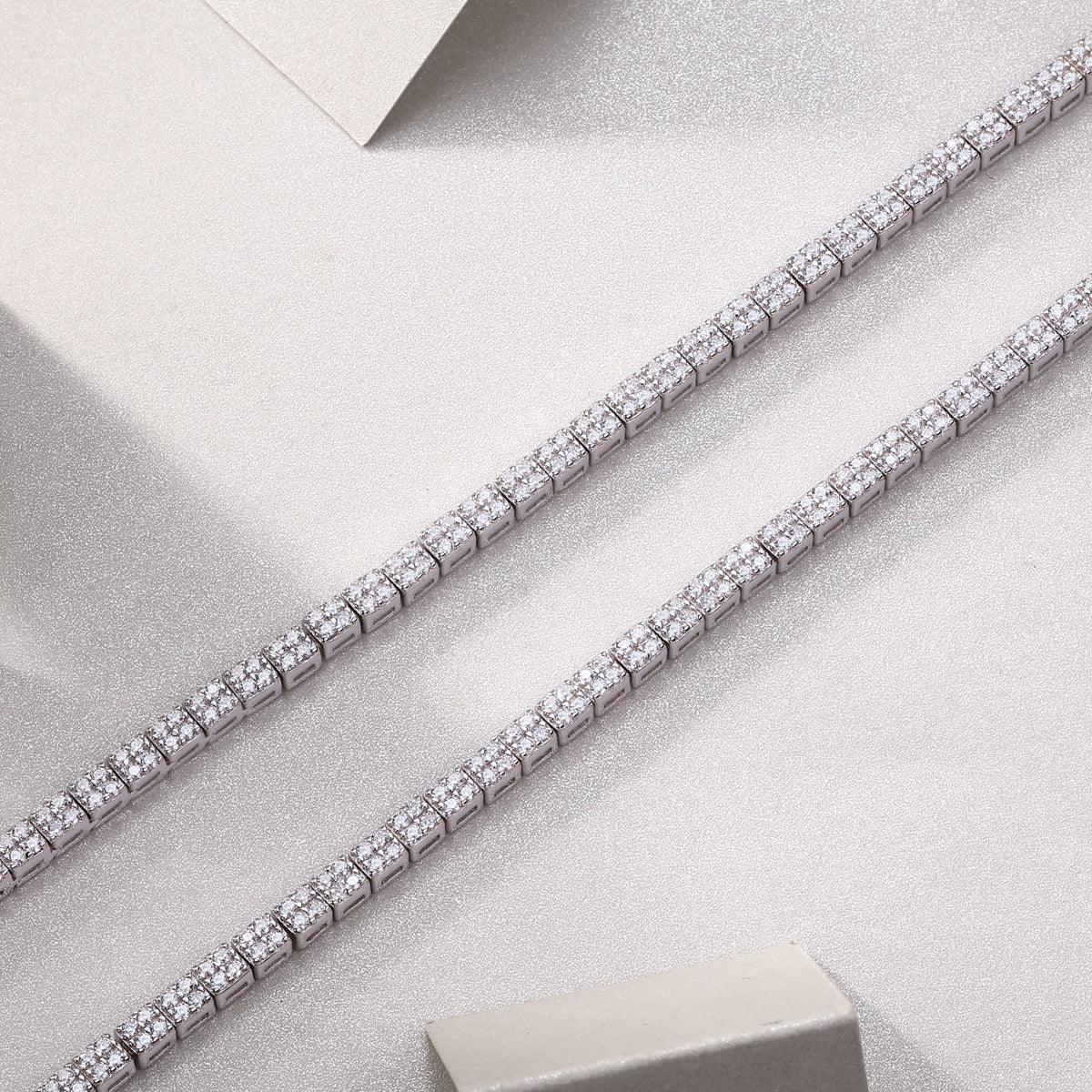 Winter Lake Luxury Fashion Set Mosan Diamond S925 Silver Necklace Rivaling Natural Diamonds - AURIEVAA