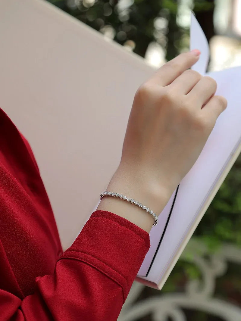 Starlight Luxury Fashion Mosan Diamond S925 Silver Bracelet - AURIEVAA