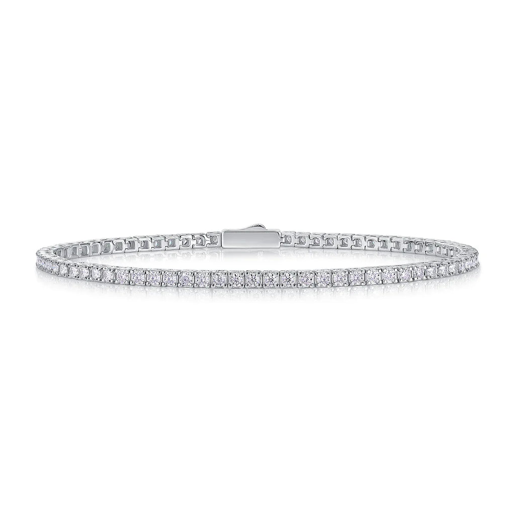 One Of A Kind Luxury Fashion Mosan Diamond Silver Jewelry Comparable To Natural Diamond Bracelet - AURIEVAA