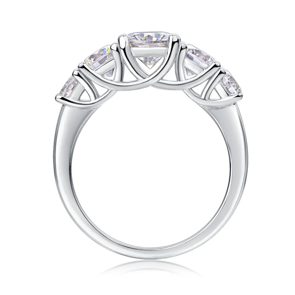 Deep Affection - Set With 1-carat Top-quality Moissanite S925 Silver And Platinum-plated Diamond Wedding Ring. The Ring Can Be Tested With A Diamond Pen In Gold And Rose Gold - AURIEVAA