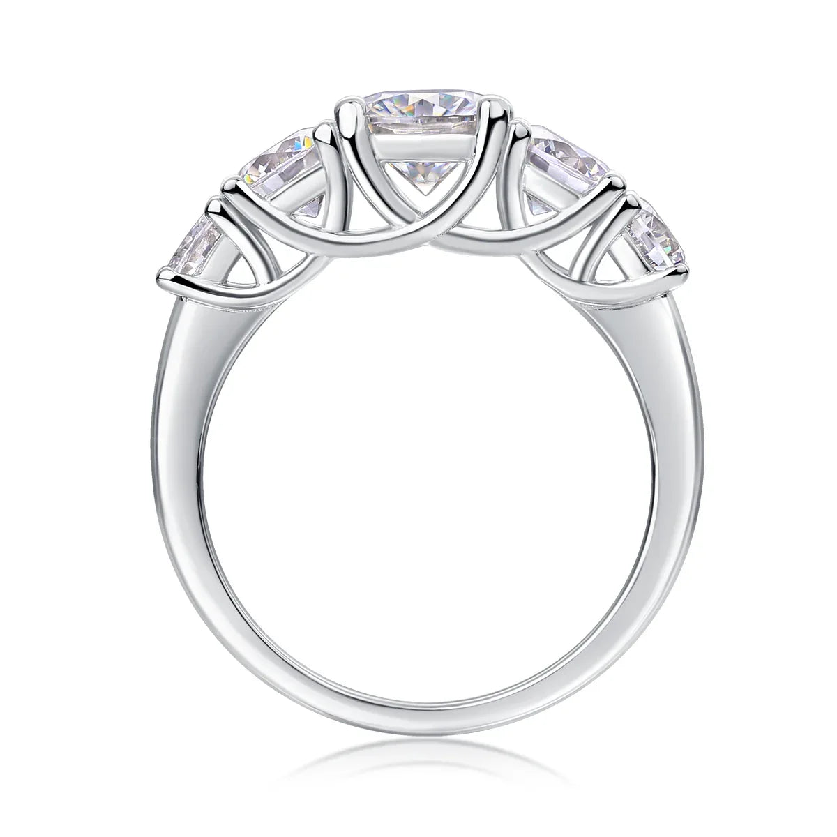 Deep Affection - Set With 1-carat Top-quality Moissanite S925 Silver And Platinum-plated Diamond Wedding Ring. The Ring Can Be Tested With A Diamond Pen In Gold And Rose Gold - AURIEVAA