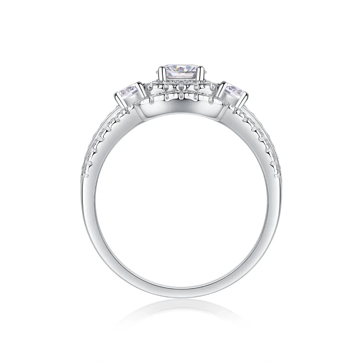 Afternoon Gobi - A Wedding Ring Set With 0.5-carat Top-quality Moissanite S925 Silver And Gold-plated Diamond Can Be Inspected With A Diamond Pen - AURIEVAA