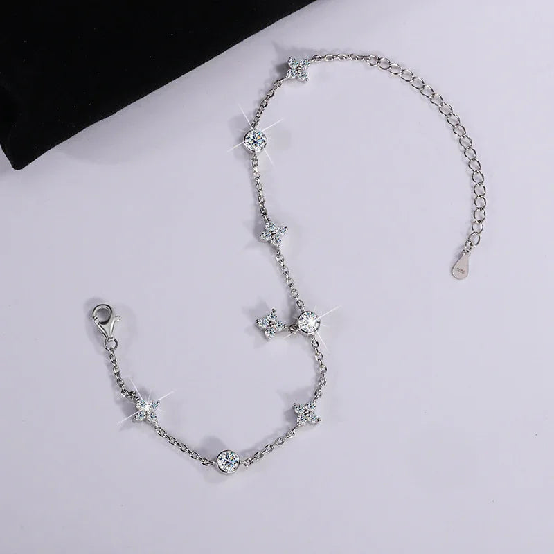 S925 Silver-plated Platinum Moissanite Bracelet - AURIEVAA