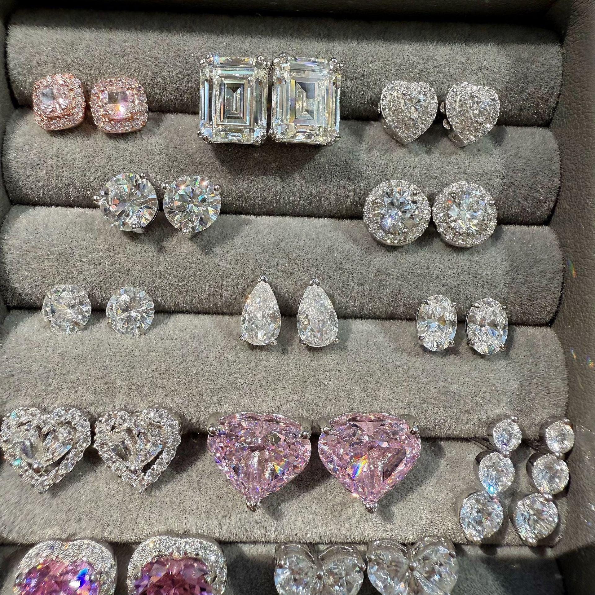 S925 Earrings Sterling Silver High Quality Loving Heart Zircon - AURIEVAA