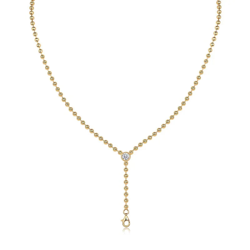 Time Interlaced - A Trendy Diamond Jewelry Necklace Pendant Set With 0.5-carat Moissanite S925 Sterling Silver And Gold Plating - AURIEVAA