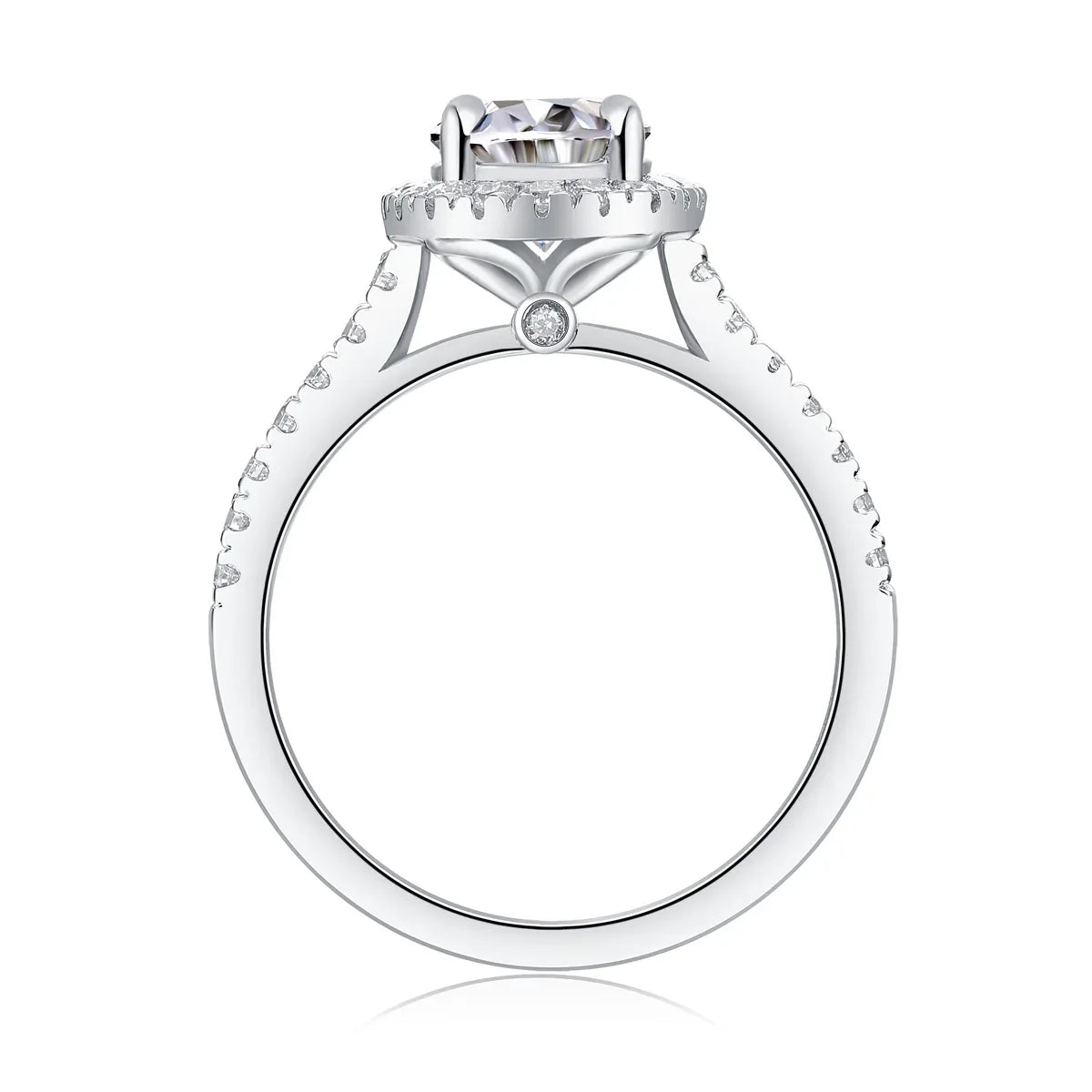 Audrey - Set With Top-quality Moissanite S925 Silver And Platinum-plated Diamond Wedding Ring. The Ring Can Be Inspected With A Diamond Pen - AURIEVAA