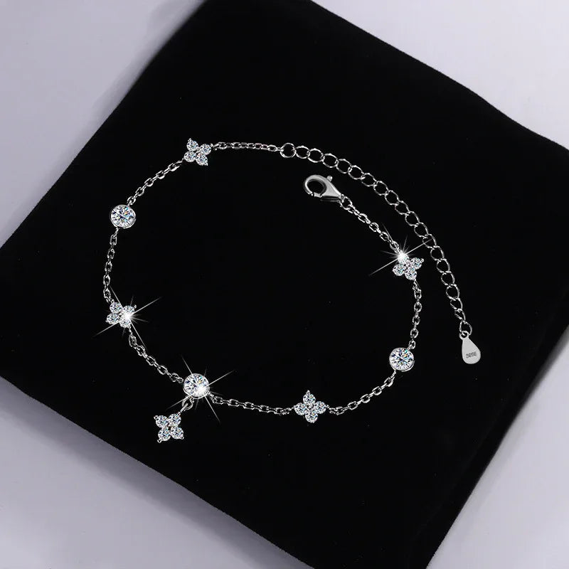 S925 Silver-plated Platinum Moissanite Bracelet - AURIEVAA