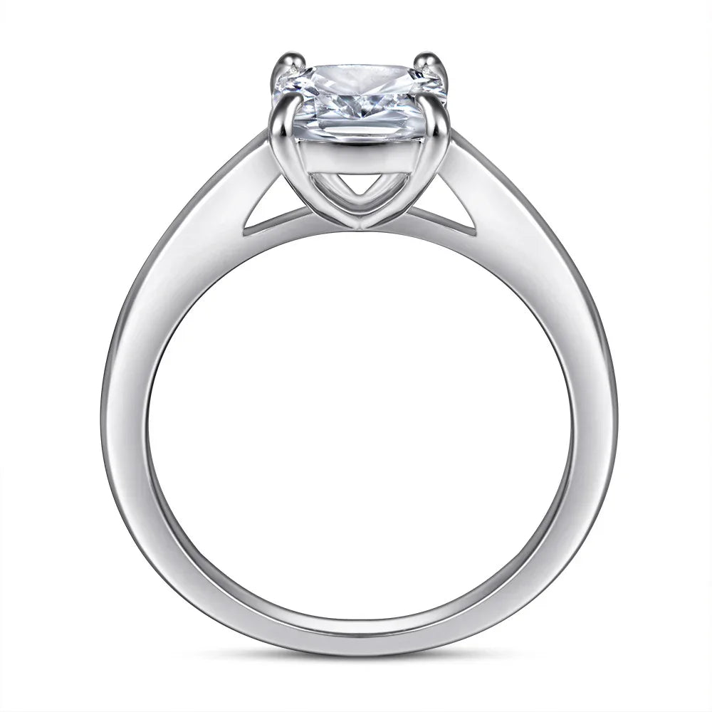 Single Rhinestone Ring S925 Sterling Silver Inlaid Zircon - AURIEVAA