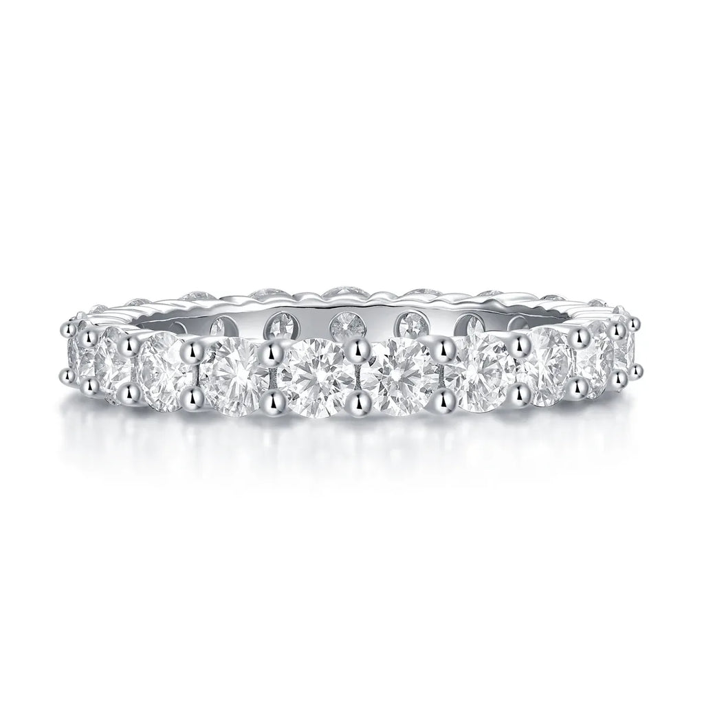 A Fleeting Glimpse - A Wedding Ring Set With Top-quality Moissan S925 Silver And Platinum-plated Diamond Can Be Inspected With A Diamond Pen - AURIEVAA