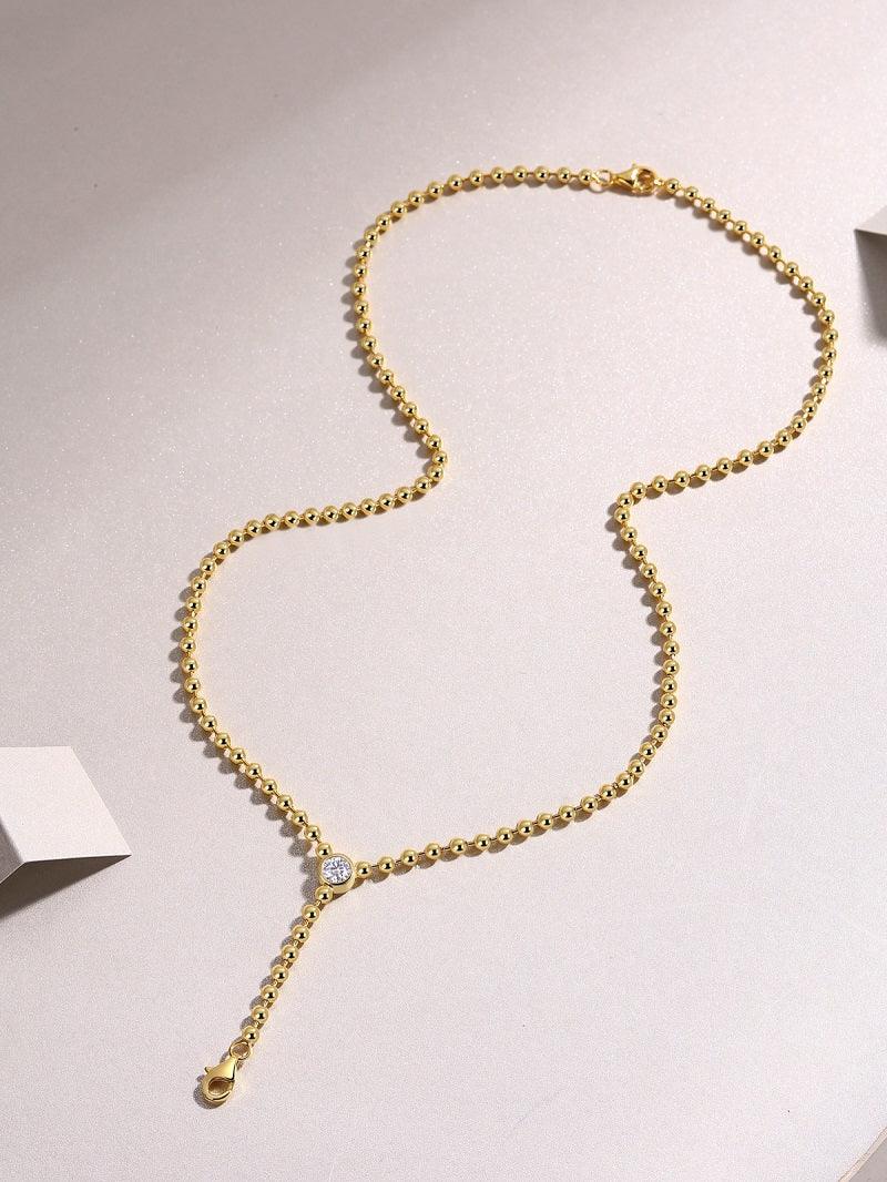 Time Interlaced - A Trendy Diamond Jewelry Necklace Pendant Set With 0.5-carat Moissanite S925 Sterling Silver And Gold Plating - AURIEVAA