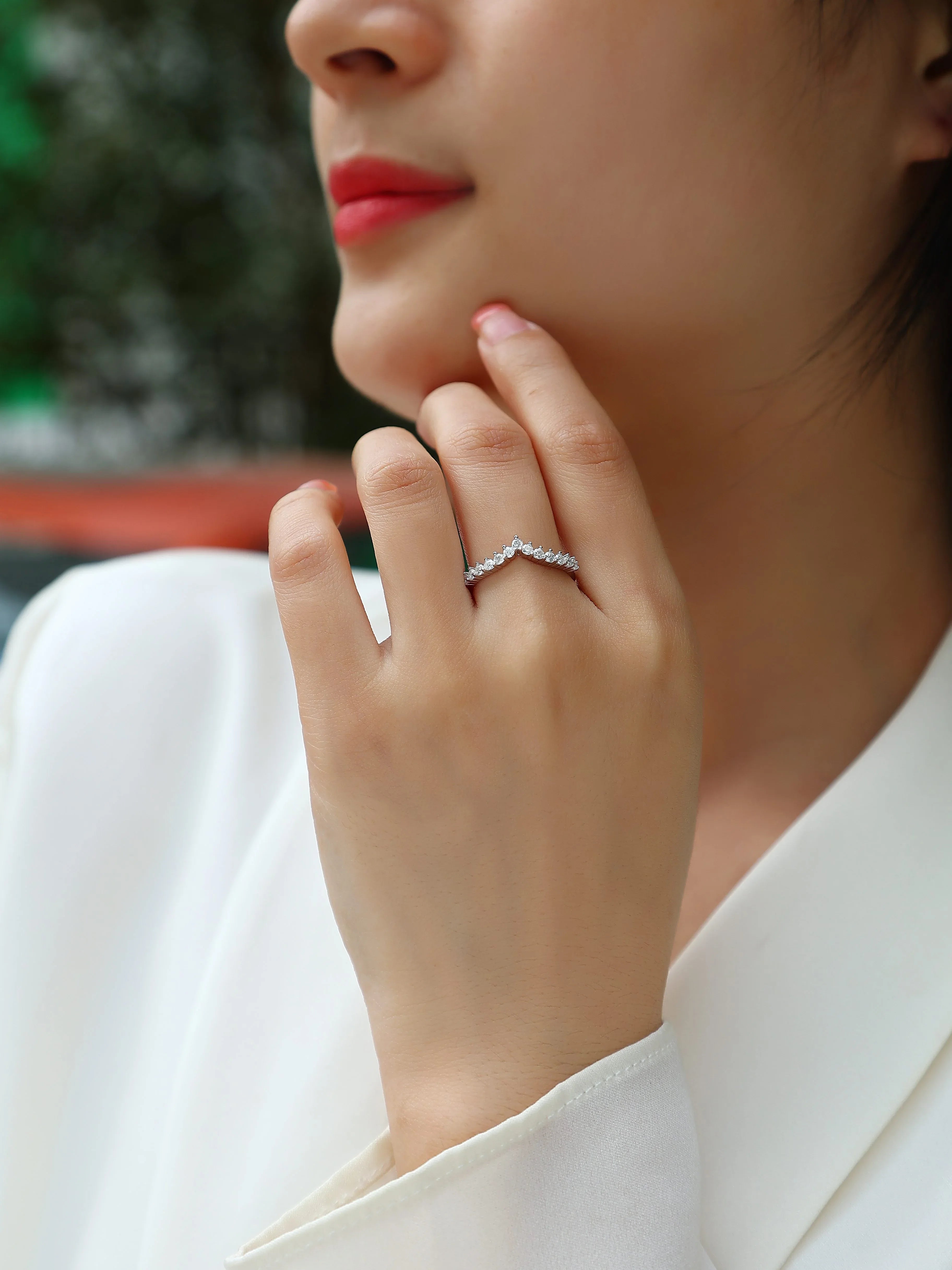 Embrace Yourself - A Wedding Ring Set With Top-quality Moissanite S925 Silver And Platinum-plated Diamond Can Be Tested With A Diamond Pen - AURIEVAA