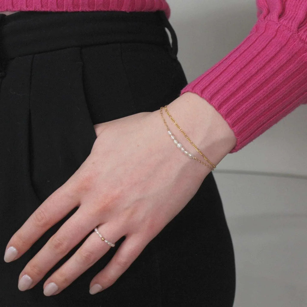 Pearl Bar Beaded Bracelet - AURIEVAA