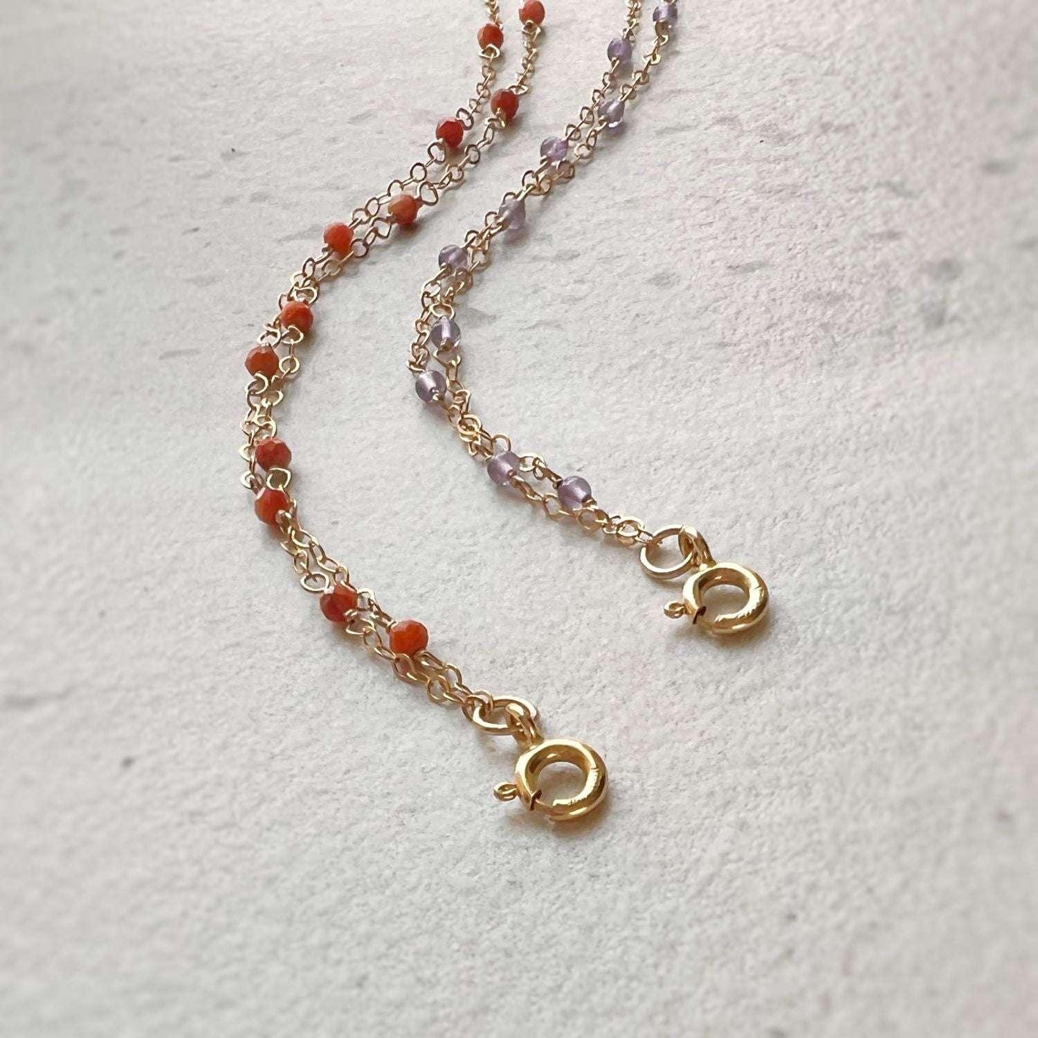 Amethyst Layered Anklet - AURIEVAA