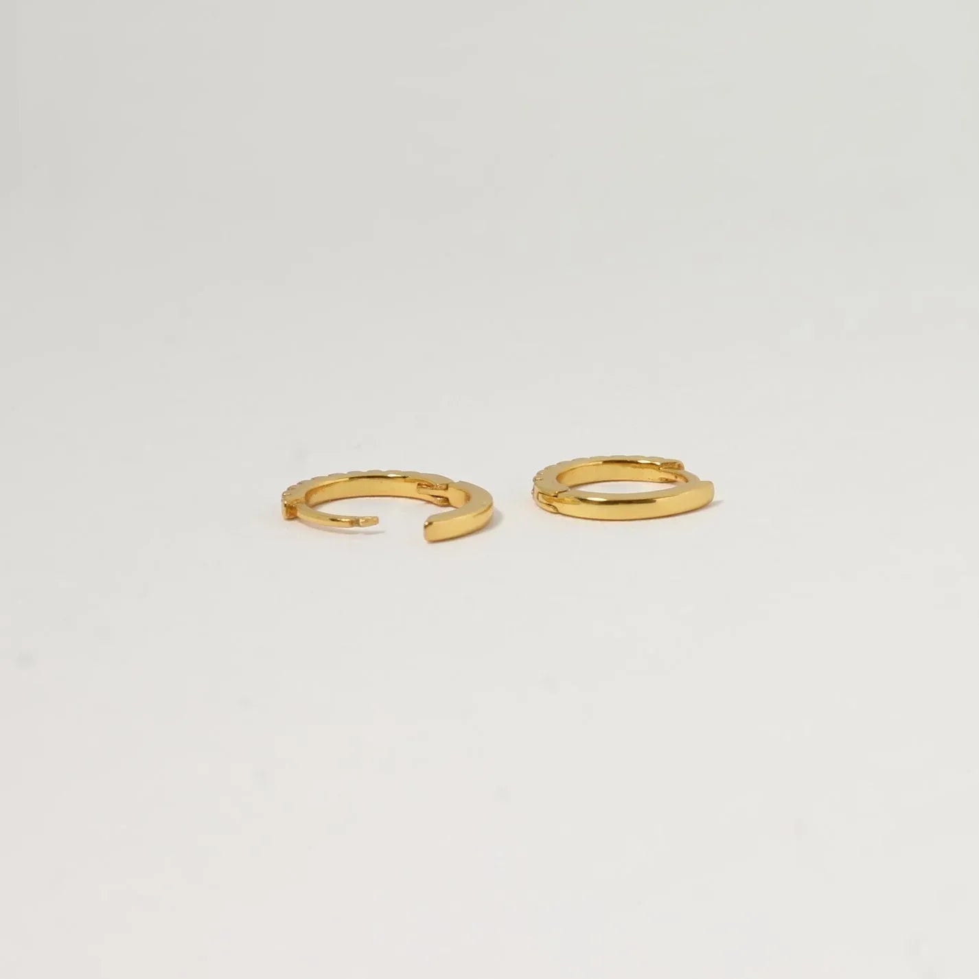 Reversible Pave Crystal Huggie Hoops - AURIEVAA