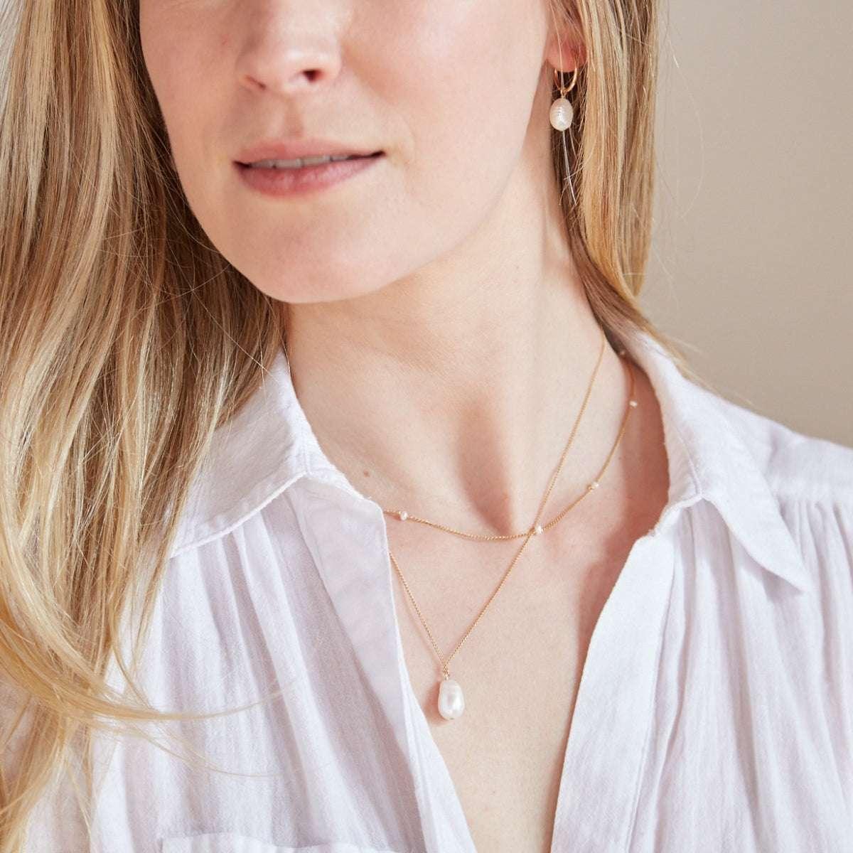 Baroque Pearl Drop Necklace - AURIEVAA