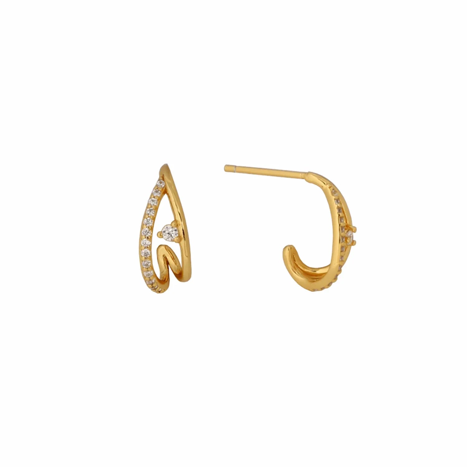 Wishbone Crystal Earrings - AURIEVAA