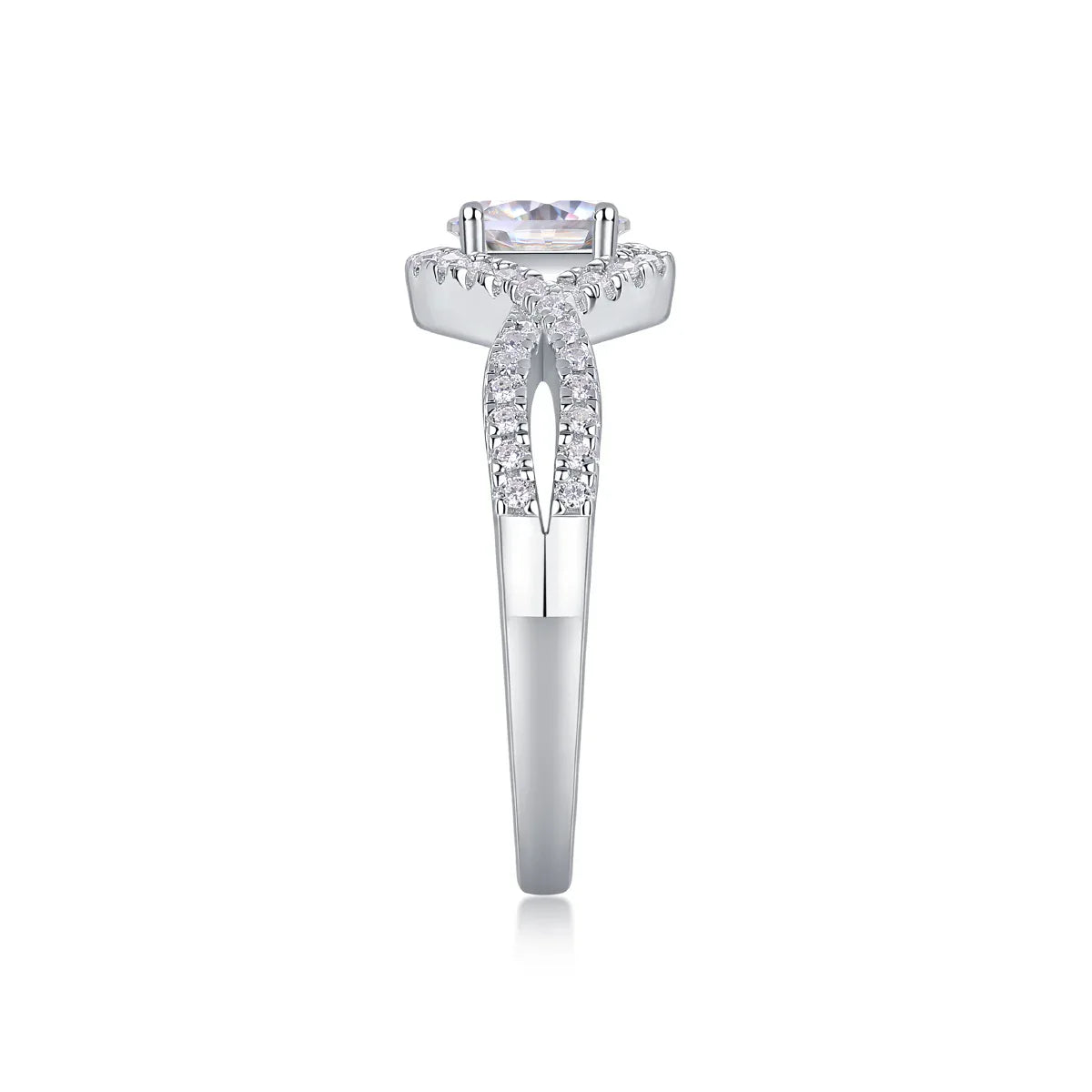 Alice In Wonderland - A Wedding Ring Set With Top-quality Moissanite S925 Silver And Platinum-plated Diamond. The Ring Can Be Inspected With A Diamond Pen - AURIEVAA