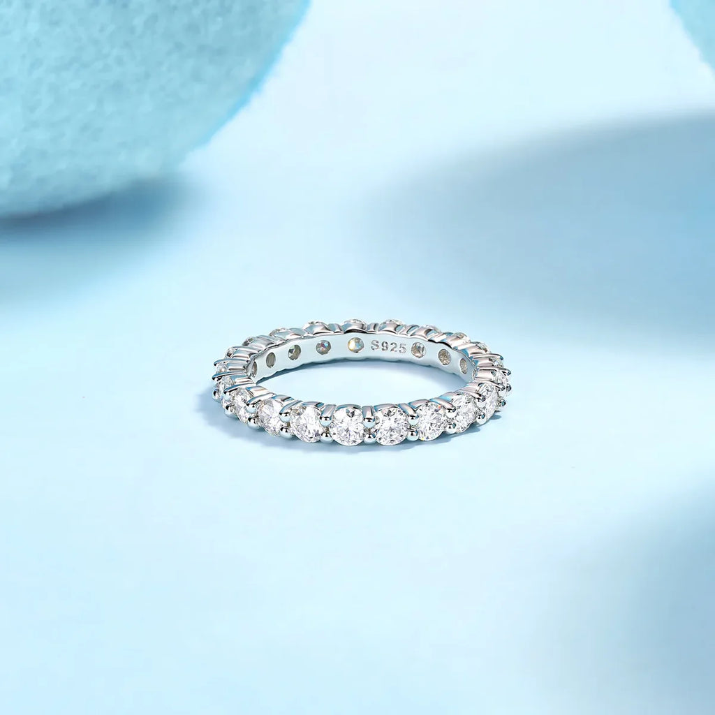 A Fleeting Glimpse - A Wedding Ring Set With Top-quality Moissan S925 Silver And Platinum-plated Diamond Can Be Inspected With A Diamond Pen - AURIEVAA