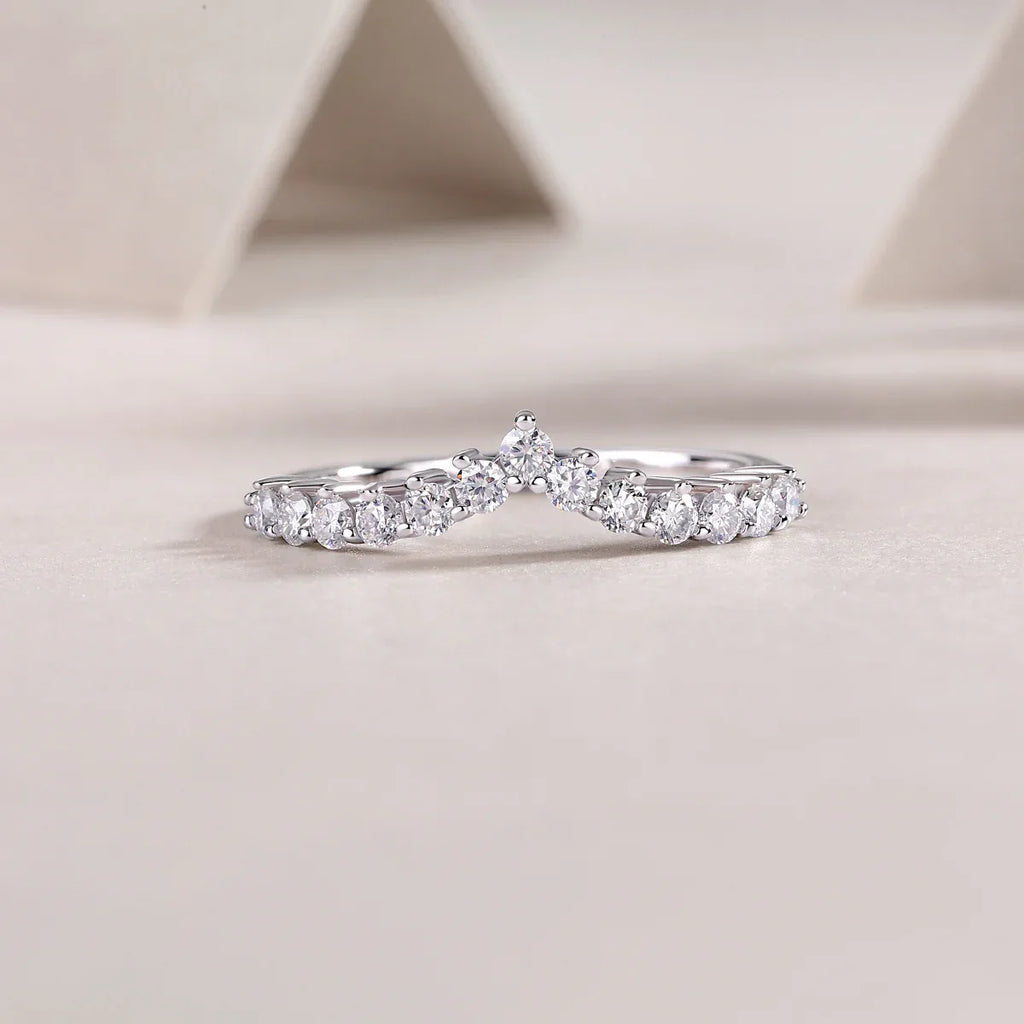 Embrace Yourself - A Wedding Ring Set With Top-quality Moissanite S925 Silver And Platinum-plated Diamond Can Be Tested With A Diamond Pen - AURIEVAA