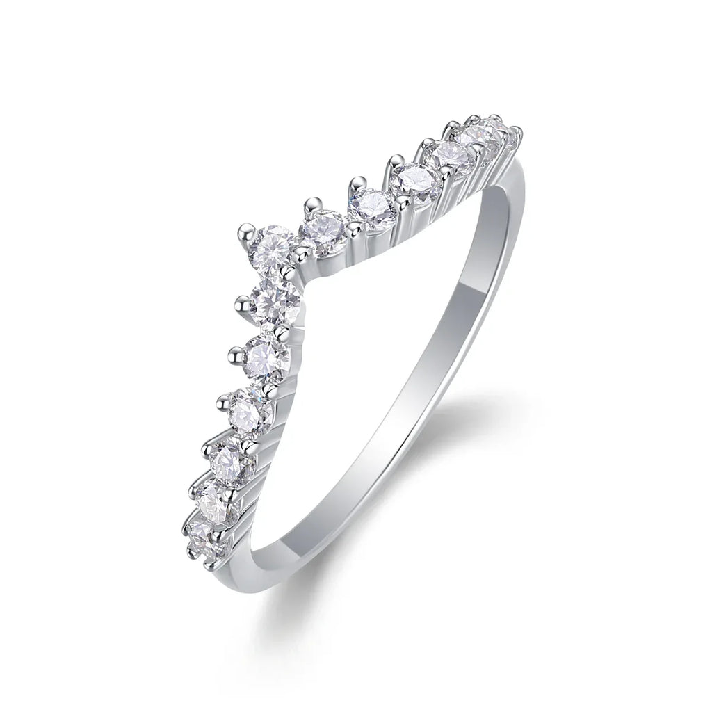Embrace Yourself - A Wedding Ring Set With Top-quality Moissanite S925 Silver And Platinum-plated Diamond Can Be Tested With A Diamond Pen - AURIEVAA