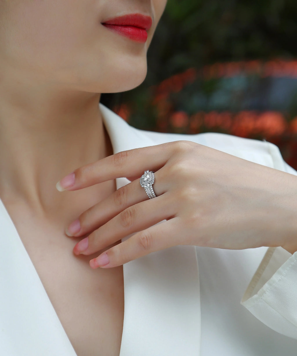 Afternoon Gobi - A Wedding Ring Set With 0.5-carat Top-quality Moissanite S925 Silver And Gold-plated Diamond Can Be Inspected With A Diamond Pen - AURIEVAA