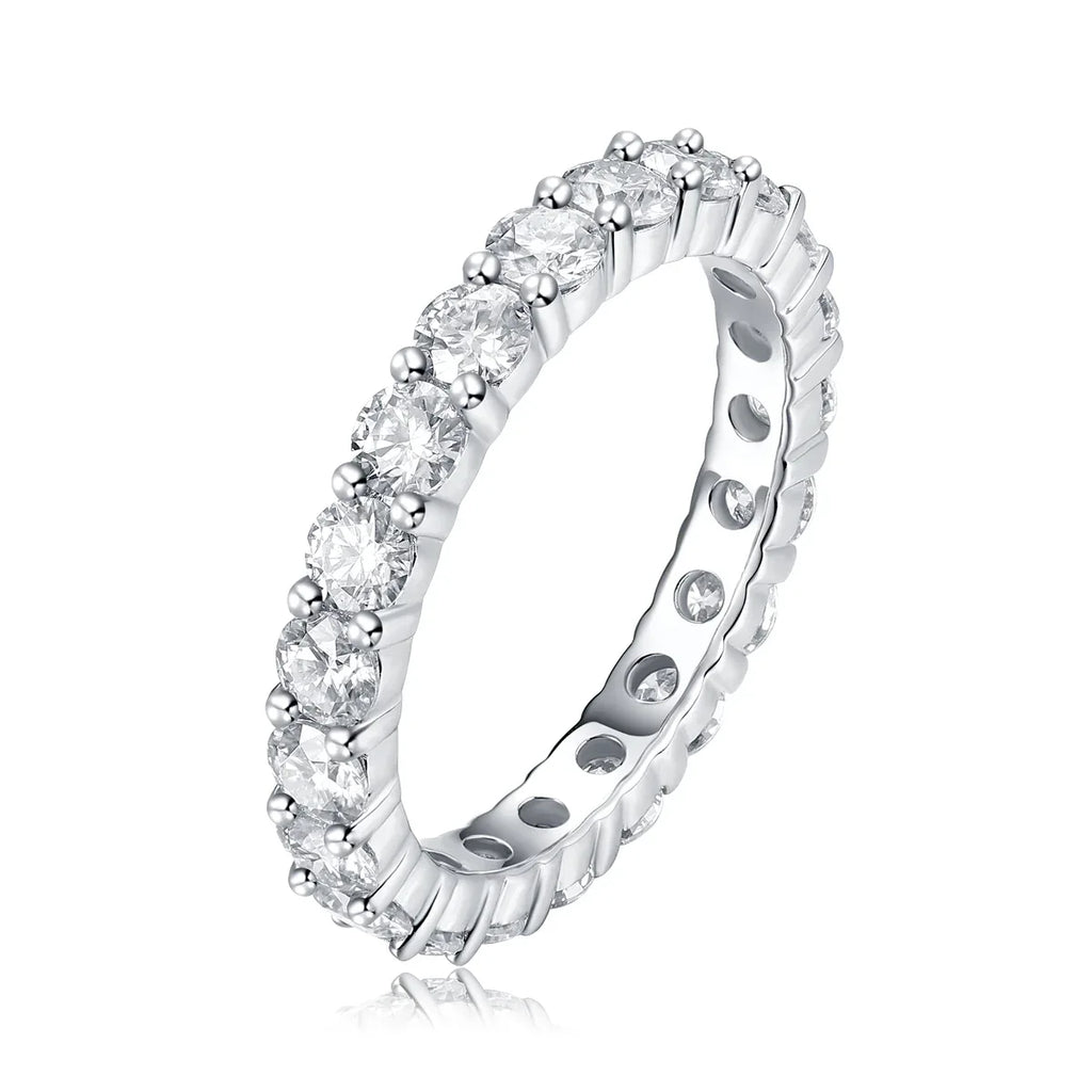 A Fleeting Glimpse - A Wedding Ring Set With Top-quality Moissan S925 Silver And Platinum-plated Diamond Can Be Inspected With A Diamond Pen - AURIEVAA