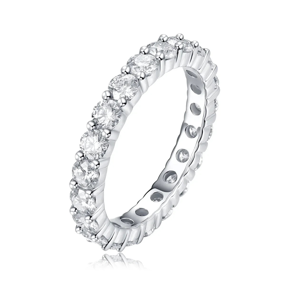 A Fleeting Glimpse - A Wedding Ring Set With Top-quality Moissan S925 Silver And Platinum-plated Diamond Can Be Inspected With A Diamond Pen - AURIEVAA
