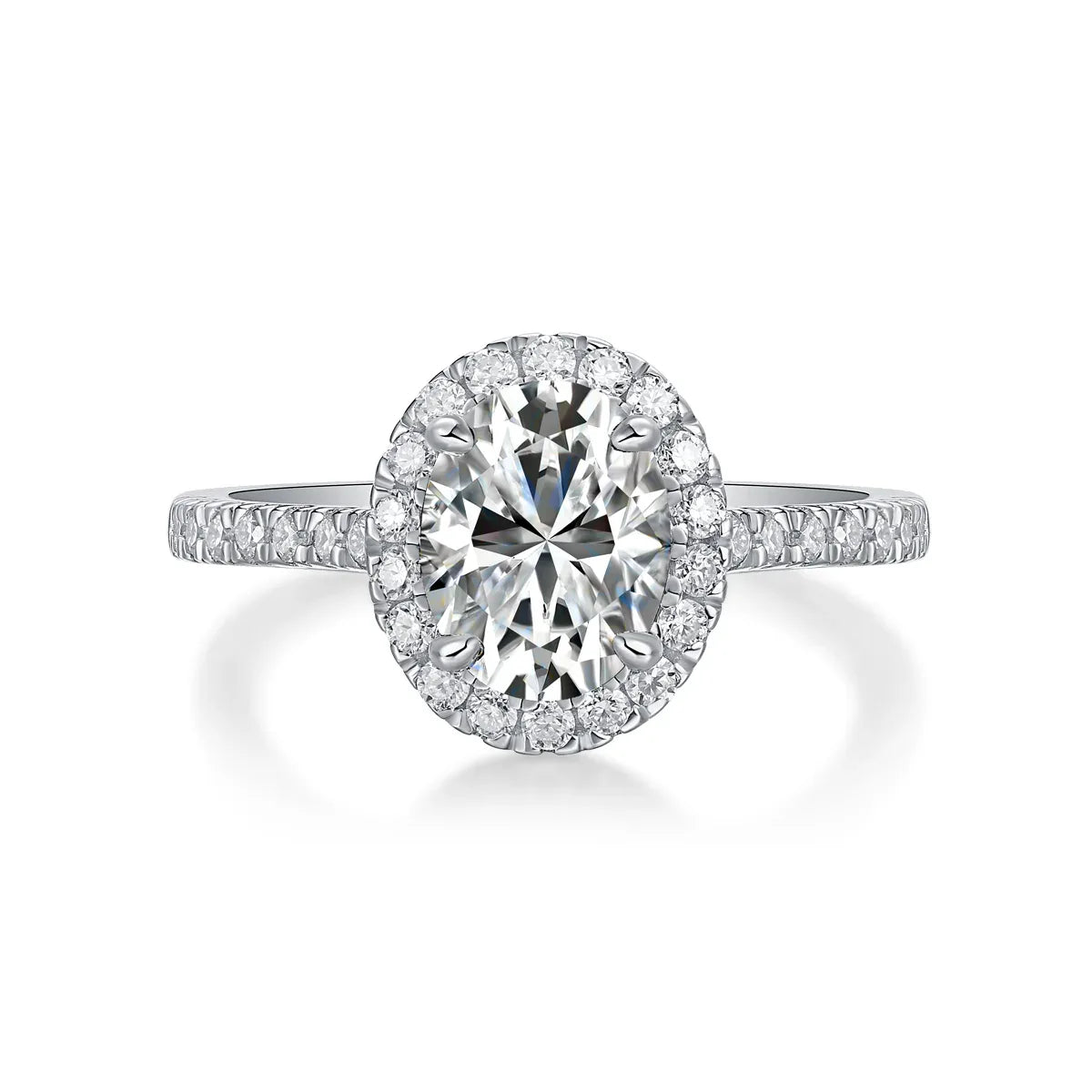 Audrey - Set With Top-quality Moissanite S925 Silver And Platinum-plated Diamond Wedding Ring. The Ring Can Be Inspected With A Diamond Pen - AURIEVAA