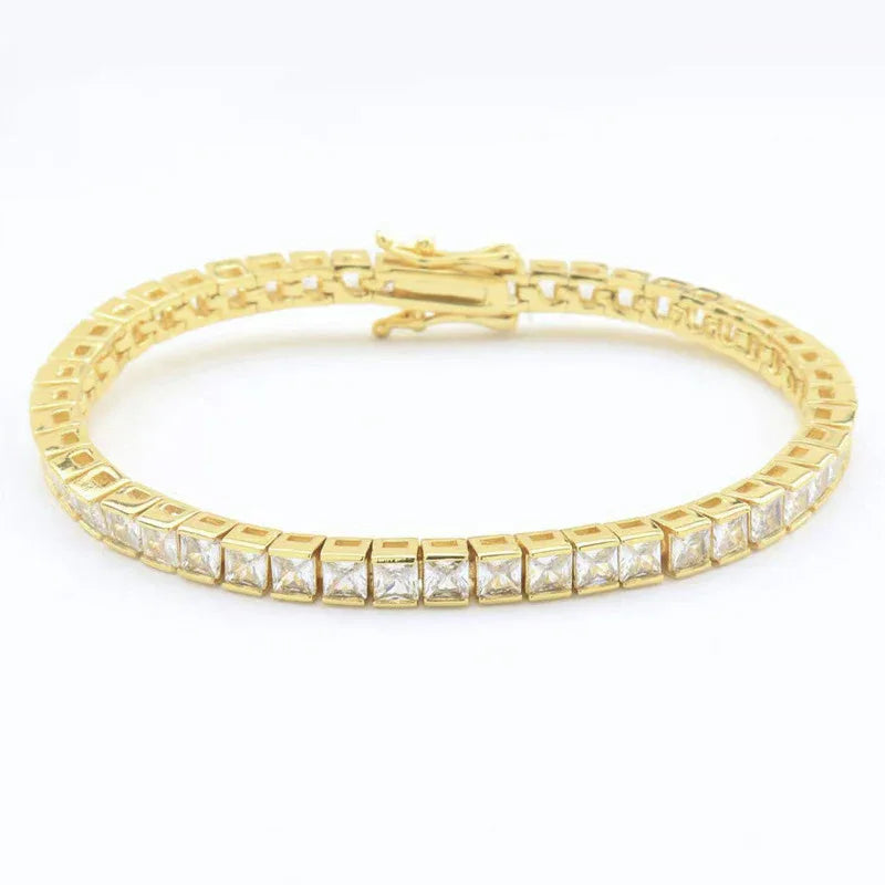 Hip Hop Bracelet Square Zircon Tennis Bracelet - AURIEVAA