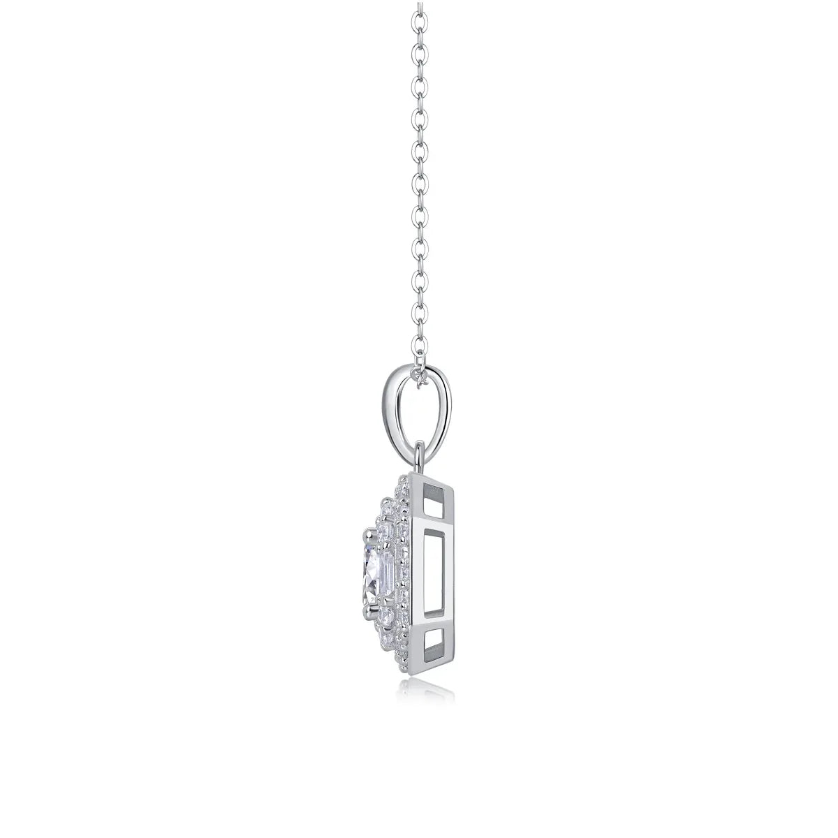 Small Square Bag - A Fashionable And Luxurious Diamond Jewelry Piece Set With 1-carat Moissan Diamond S925 Sterling Silver And Platinum-plated Pendant - AURIEVAA
