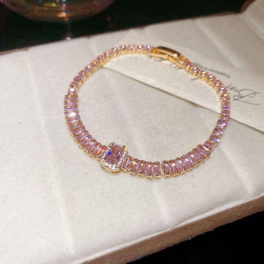 Dopamine Zircon Geometric Clasp Bracelet Delicate Bracelet - AURIEVAA