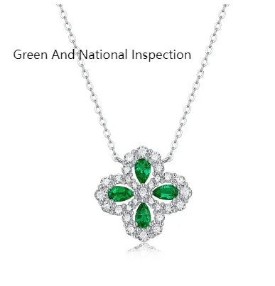 925 Silver Colorful Pendant With Chain To Cultivate Emerald - AURIEVAA