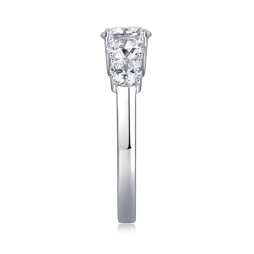 Deep Affection - Set With 1-carat Top-quality Moissanite S925 Silver And Platinum-plated Diamond Wedding Ring. The Ring Can Be Tested With A Diamond Pen In Gold And Rose Gold - AURIEVAA