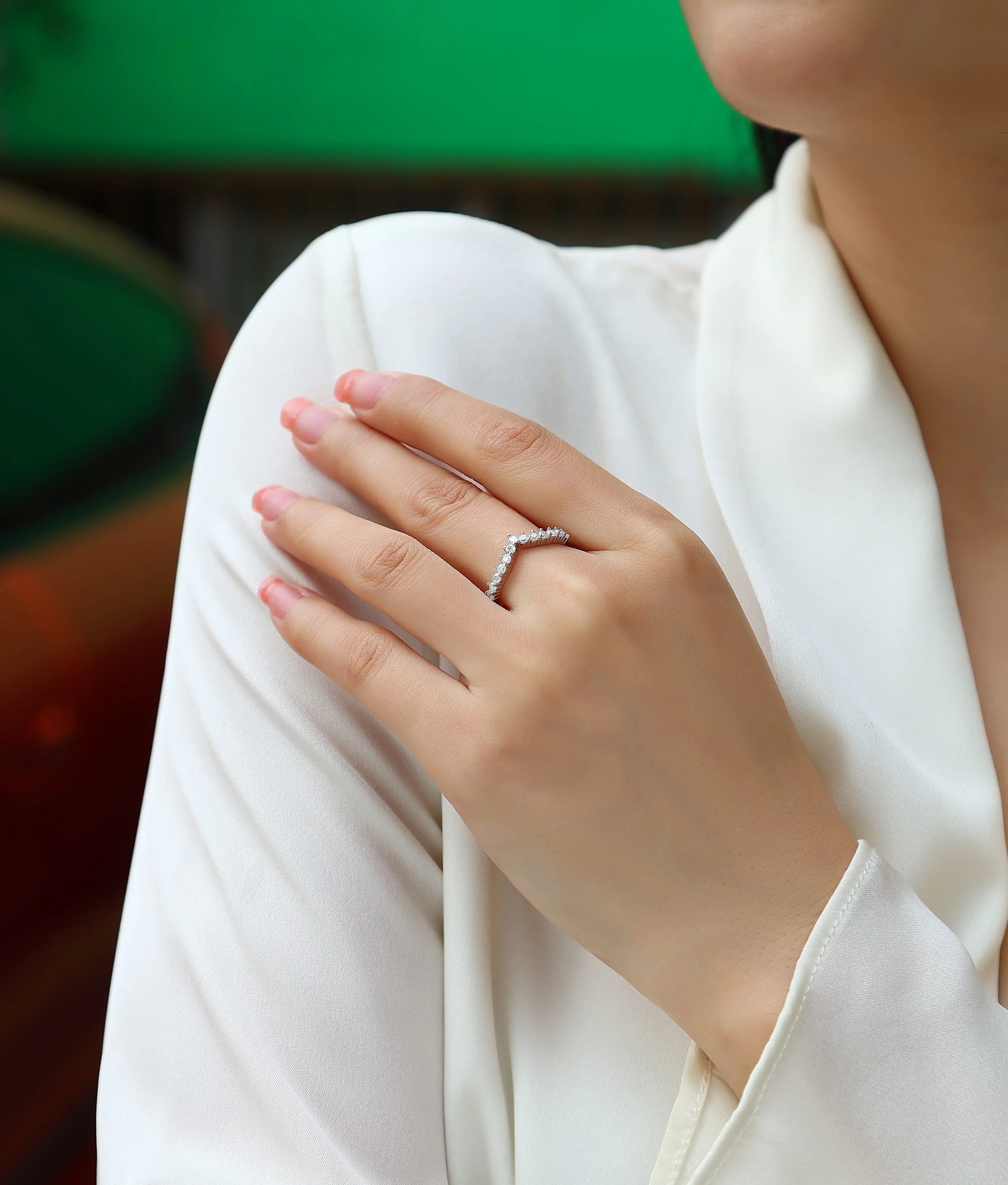 Embrace Yourself - A Wedding Ring Set With Top-quality Moissanite S925 Silver And Platinum-plated Diamond Can Be Tested With A Diamond Pen - AURIEVAA