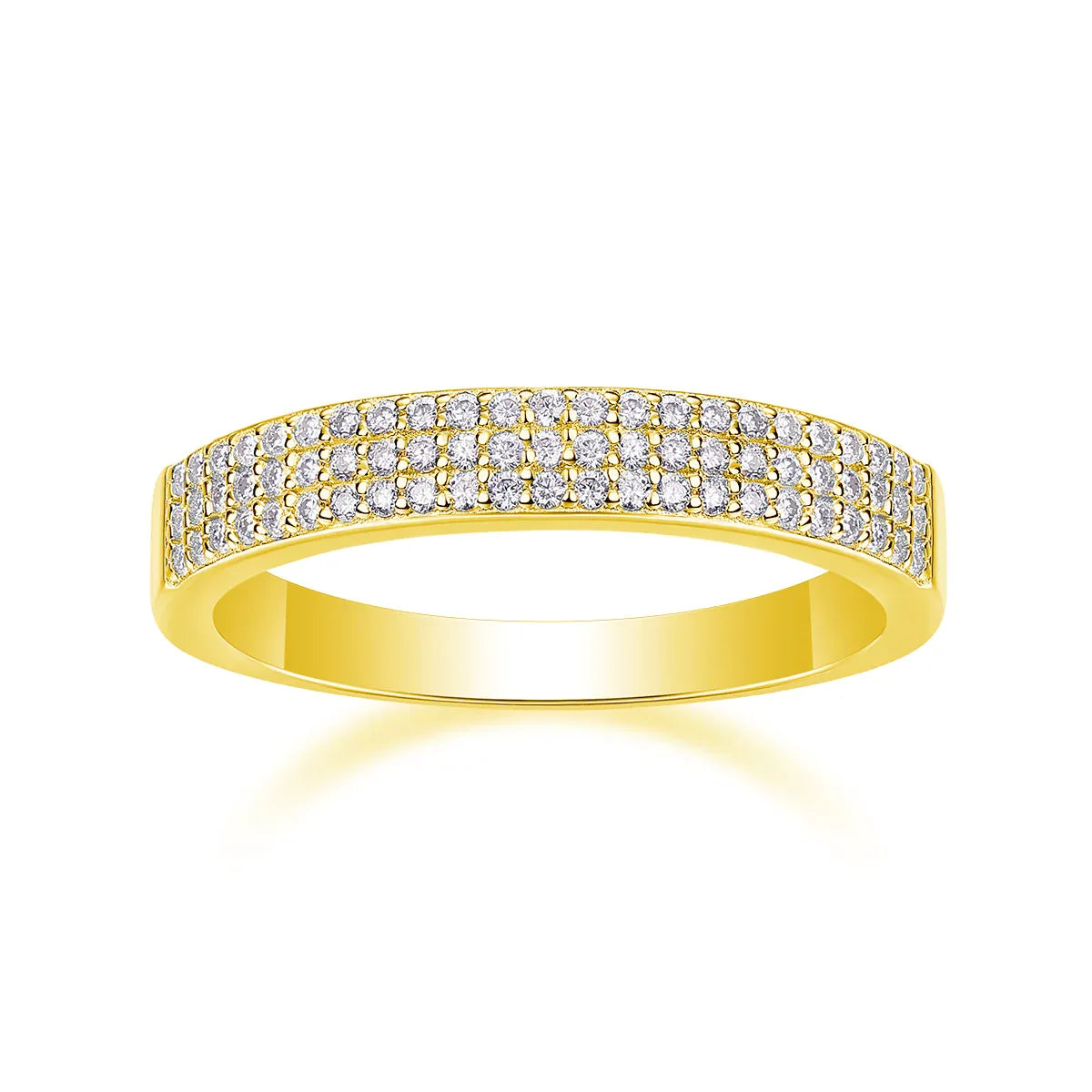 Dancing Gracefully - A Wedding Ring Set With Top-quality Moissanite S925 Silver And Platinum-plated Diamond. The Ring Can Be Tested With A Diamond Pen In Yellow Gold And Rose Gold - AURIEVAA