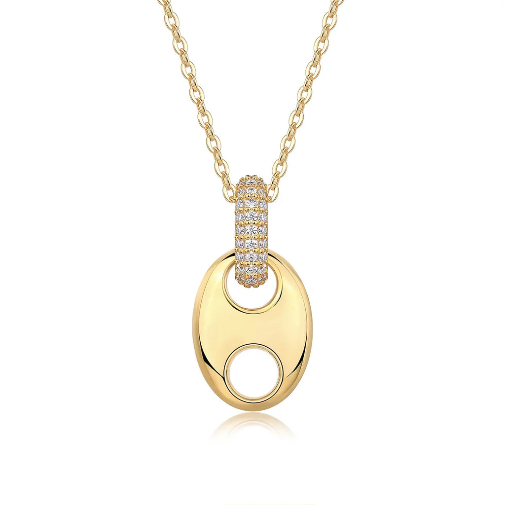 Cloud Roll And Cloud Spread - A Fashionable And Trendy Diamond Pendant Necklace Set With Moissanite S925 Sterling Silver And Gold Plating - AURIEVAA