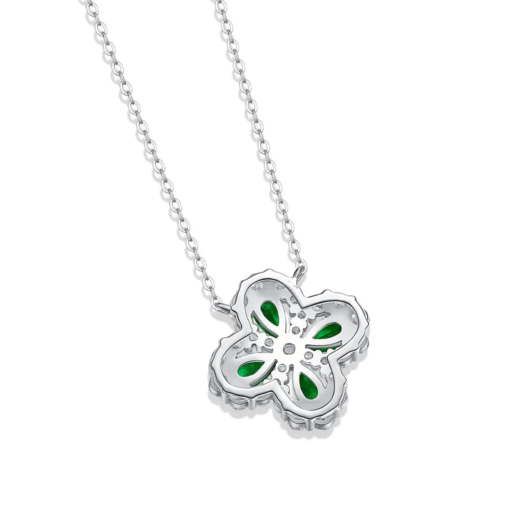 925 Silver Colorful Pendant With Chain To Cultivate Emerald - AURIEVAA