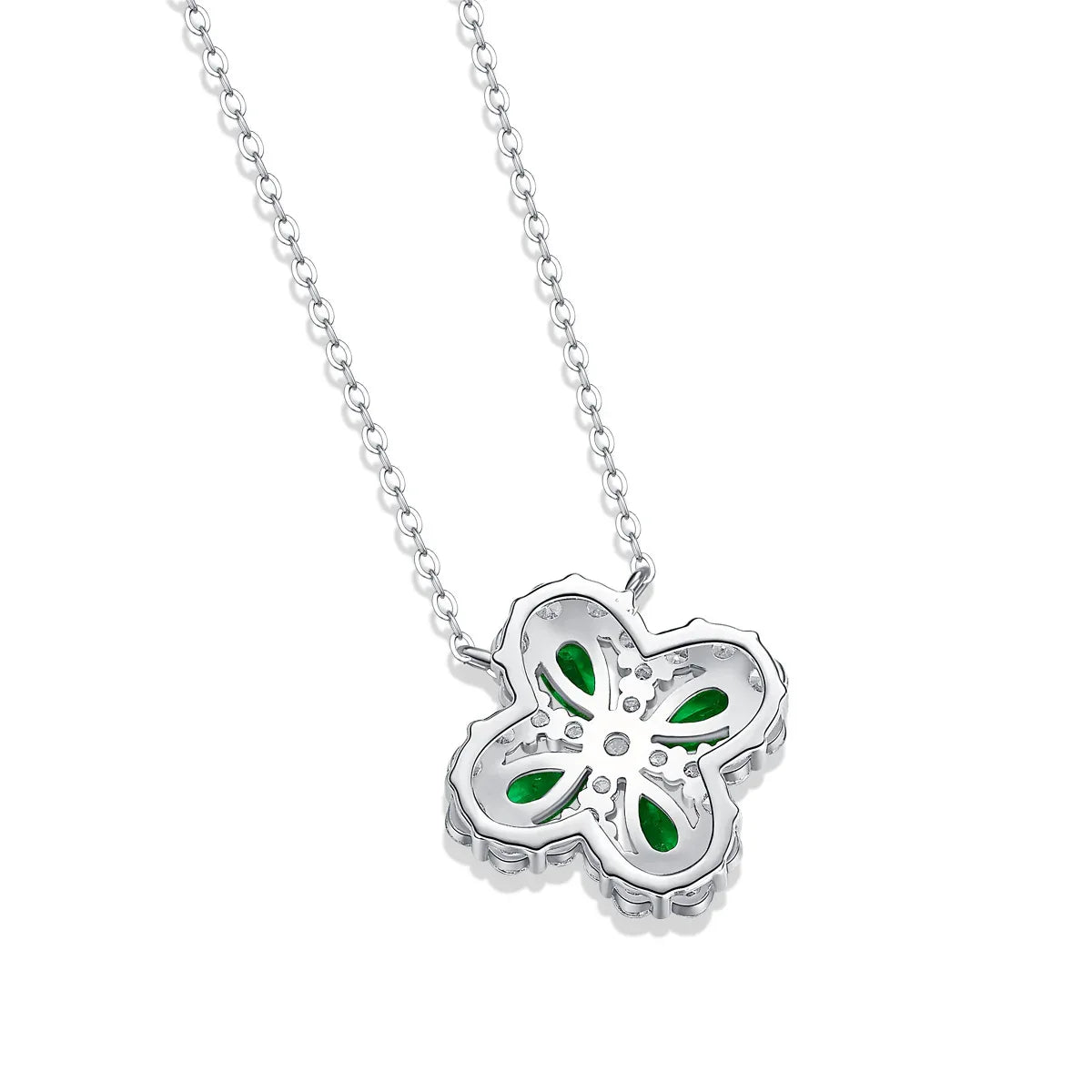 925 Silver Colorful Pendant With Chain To Cultivate Emerald - AURIEVAA