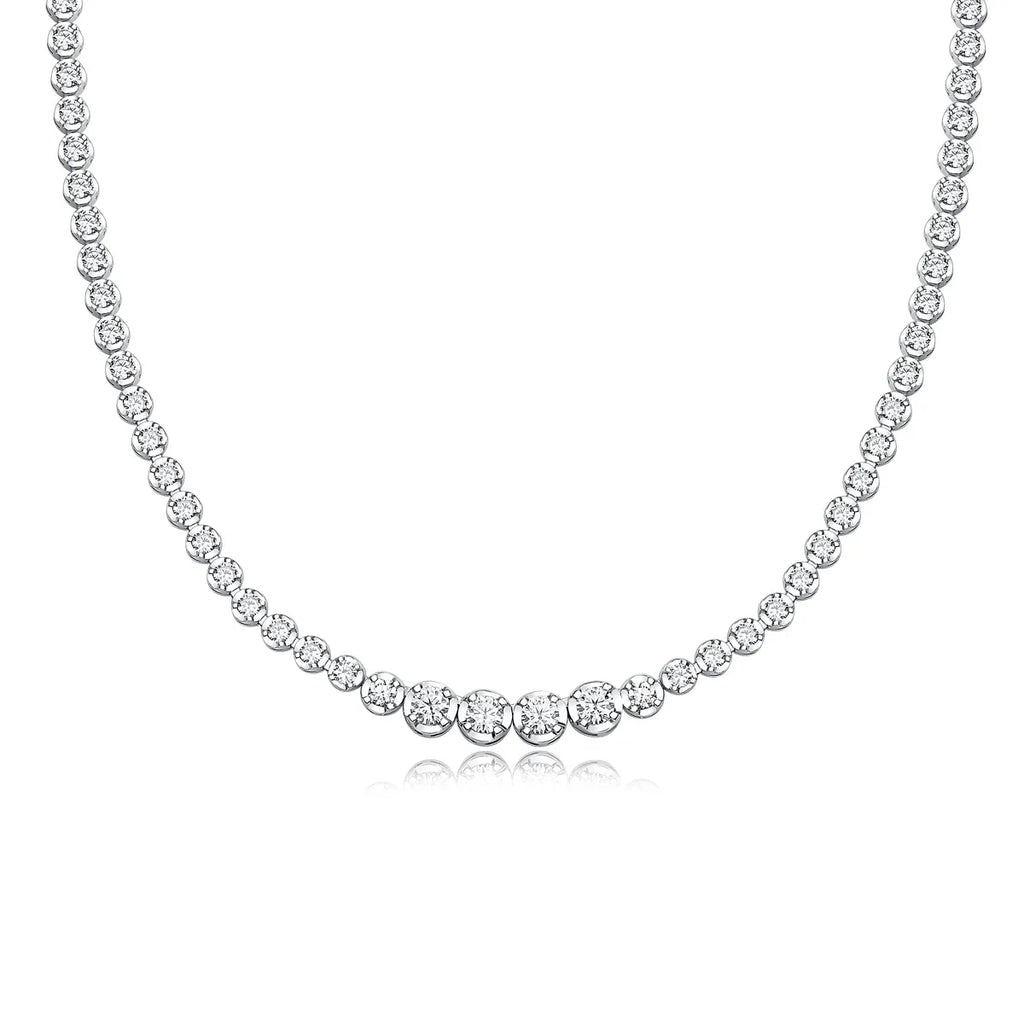 In The Name Of Light Luxurious Fashion Diamond Pendant Necklace Set With Mosan Diamond Silver Ornaments - AURIEVAA